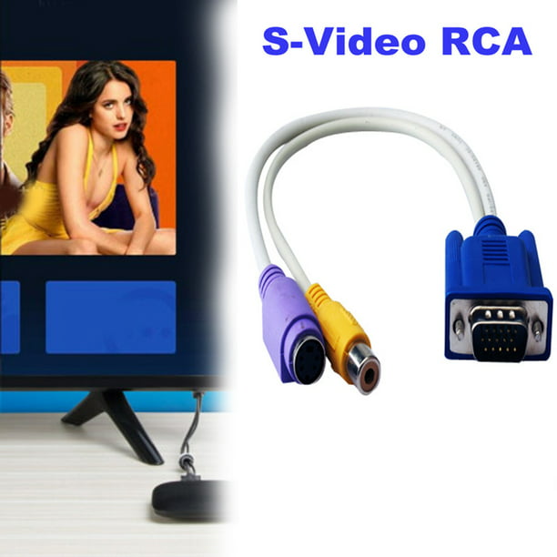 15-Pin Sub-D VGA SVGA to TV RCA S-Video S Video Cable Adapter Converter 